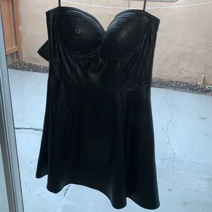 Black leather dress